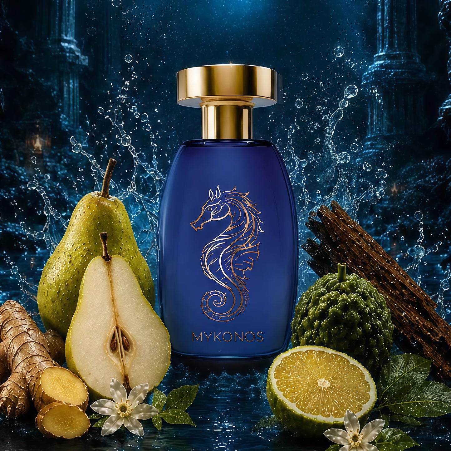 Mykonos Nautilus - Extrait de Parfum Unisex 100ml Fragancia Afrutada y Floral con Notas de Pera Bergamota y Ámbar para Ocasiones Especiales