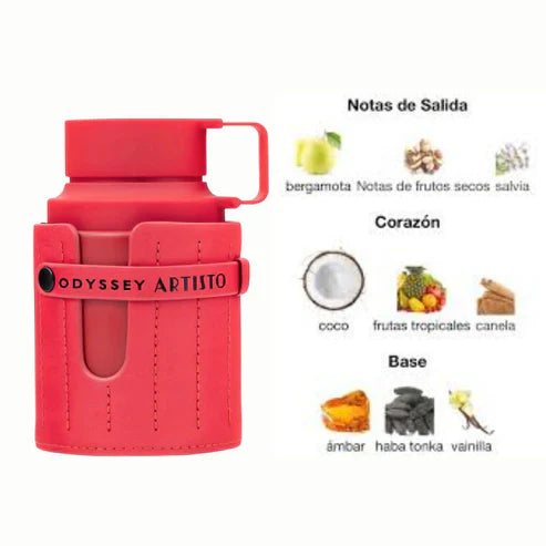 Odyssey Artisto Armaf 100ML – Perfume Unisex Amaderado Aromático con Coco, Vainilla y Frutas Tropicales (Novedad 2025)