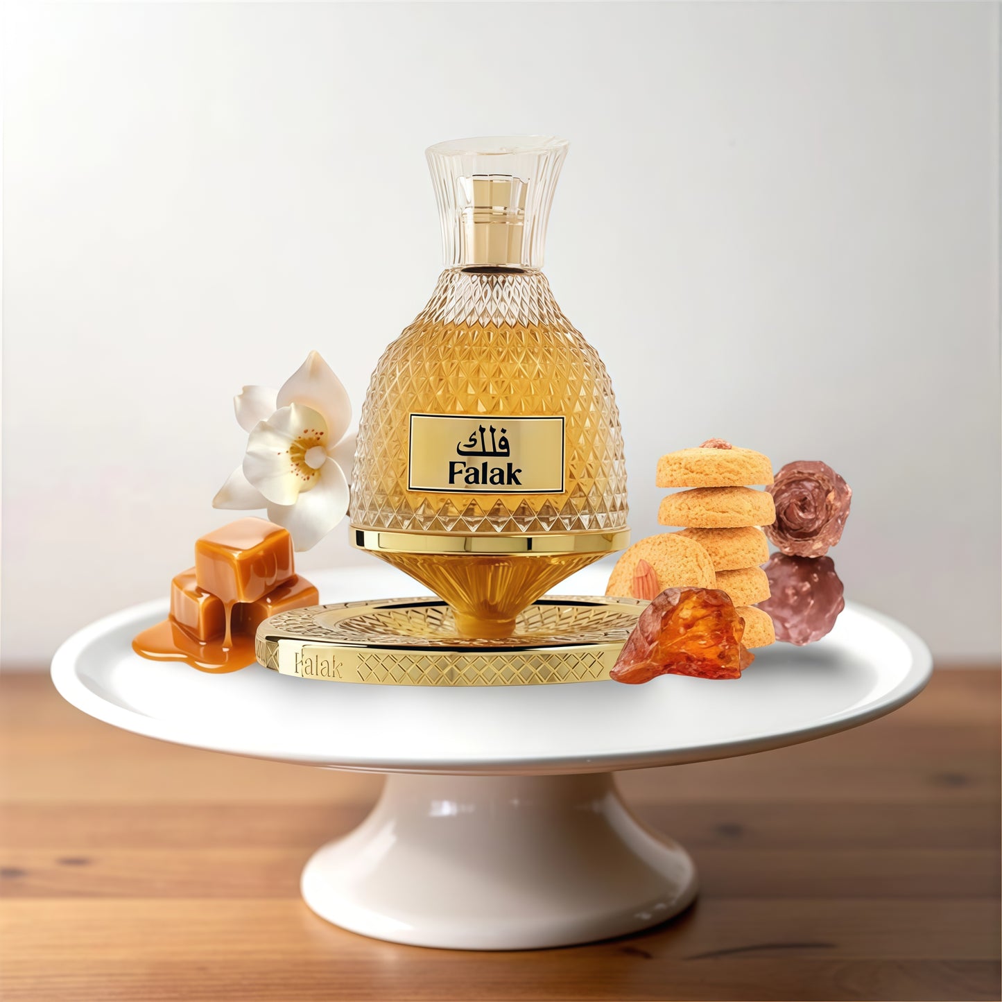 NUSUK FALAK - Perfume Unisex Oriental Gourmand 100ml RIIFFS Aroma Dulce y Elegante con Vainilla Caramelo y Almizcle para Experiencia Sensorial Deliciosa