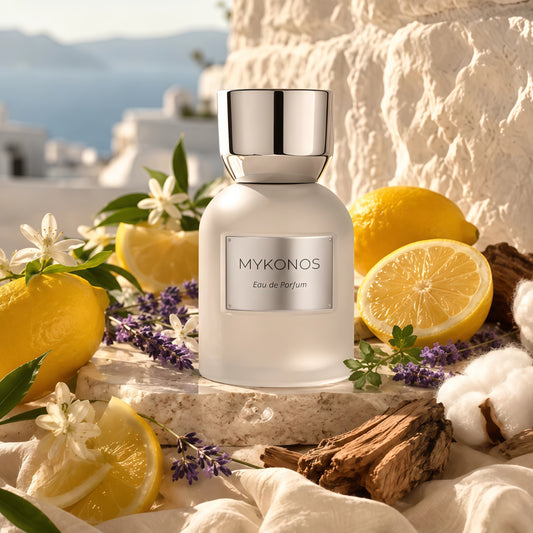 Mykonos Slow Living Eau de Parfum Unisex 50 ml Fragancia Cítrica Floral y Amaderada Fresca y Sofisticada para Uso Diario