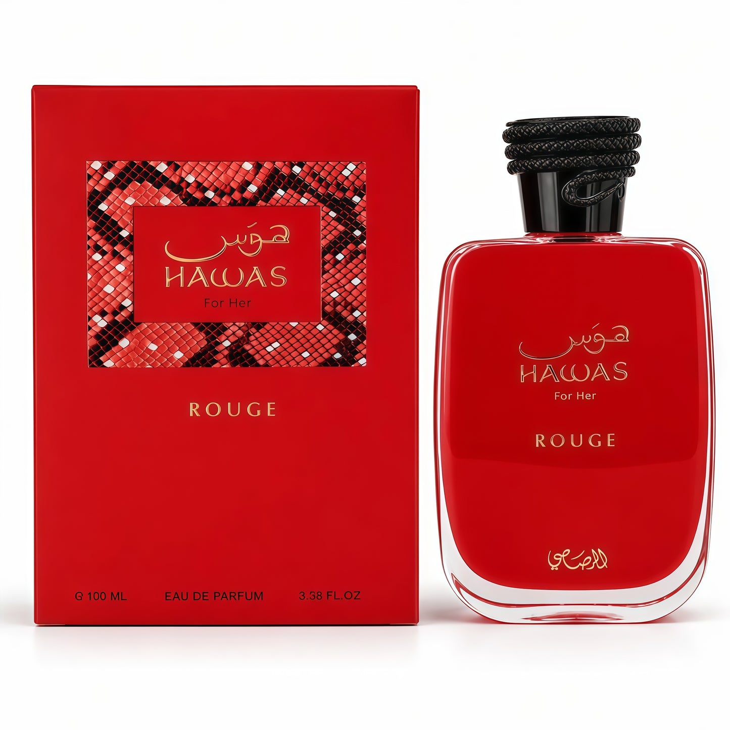 Hawas Rouge Eau de Parfum Mujer 100ml - Fragancia Floral Frutal y Avainillada Elegante y Seductora para Mujeres Modernas
