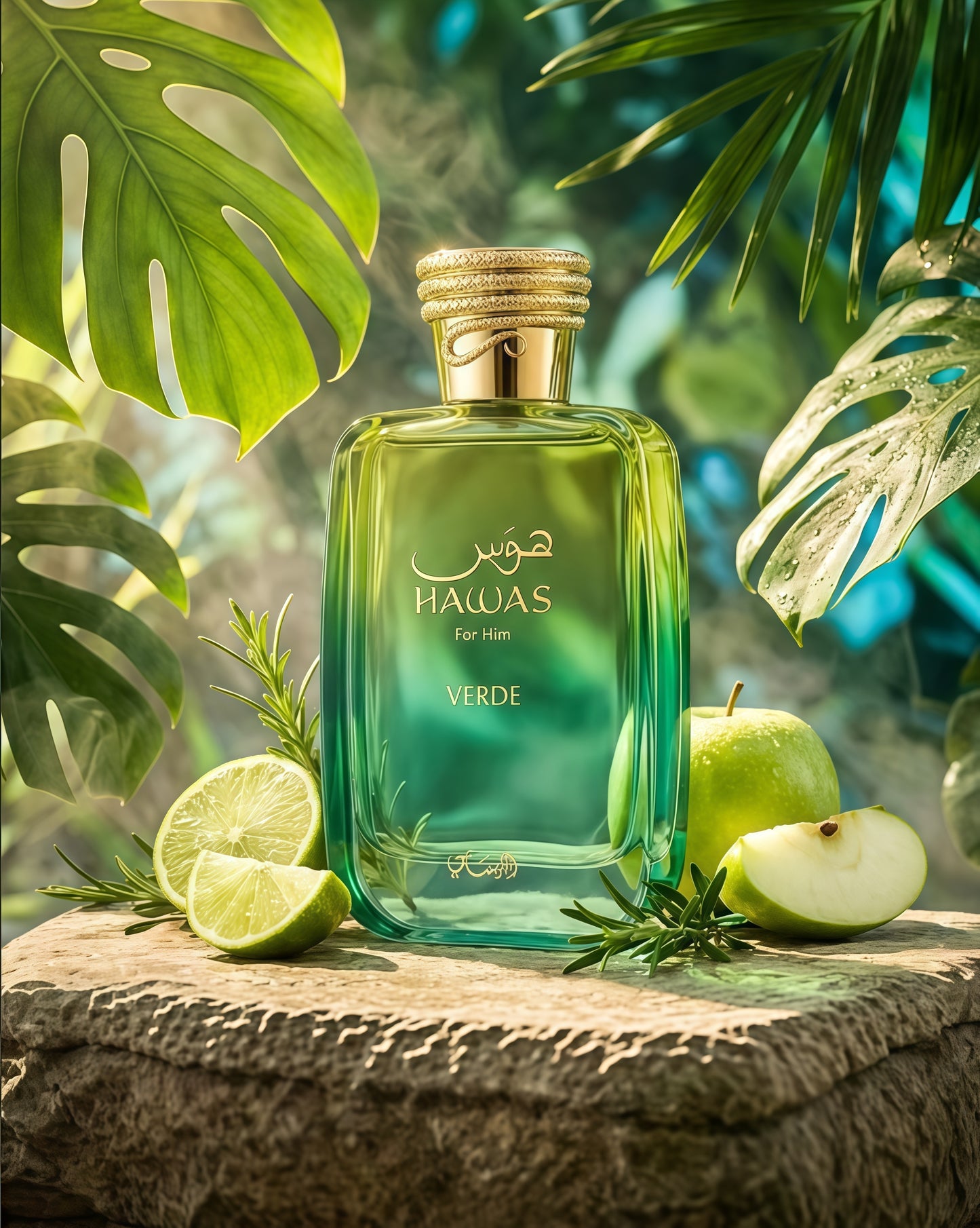 Hawas Verde Eau de Parfum Hombre 100 ml Fragancia Tropical Fresca y Amaderada para Hombres Modernos y Elegantes