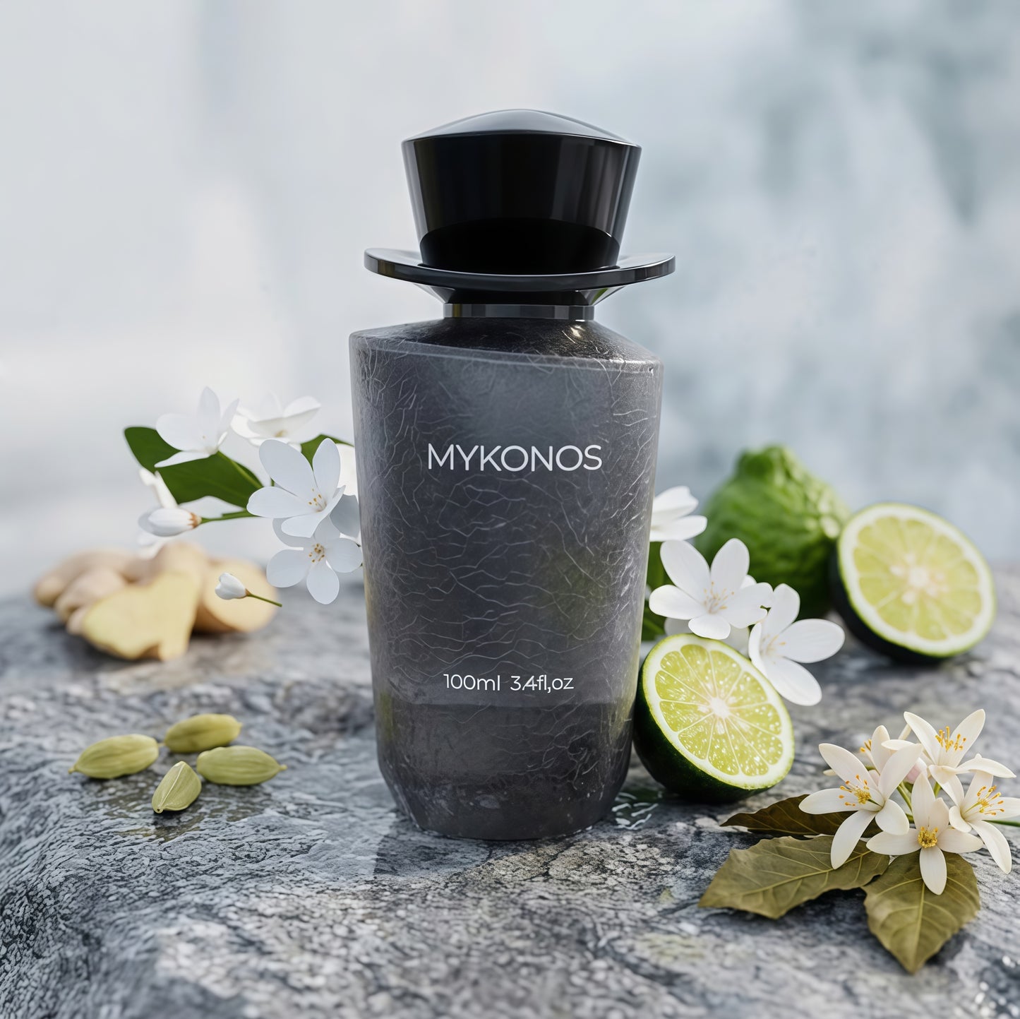 Mykonos Conquer Extrait de Parfum Unisex 100 ml Fragancia Cítrica Especiada y Ambarada para Uso Diario y Ocasiones Especiales