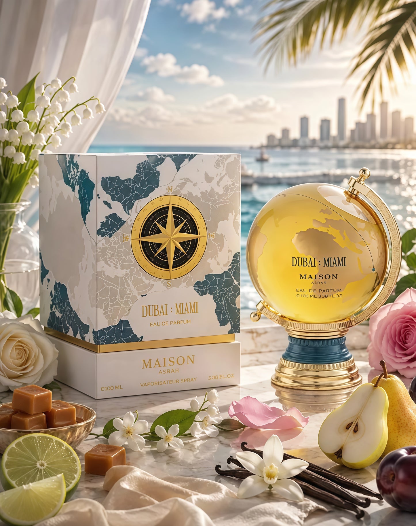 Maison Asrar Dubai: Miami Eau De Parfum 100ml Unisex Fragancia Frutal Gourmand y Almizclada para Uso Diario y Especiales