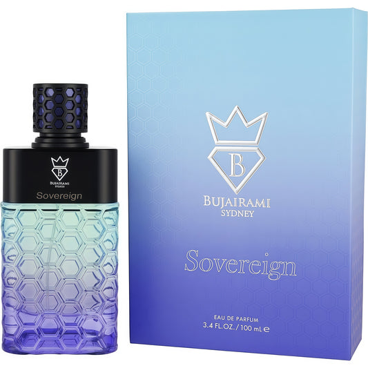 Bujairami Sovereign Eau de Parfum Hombre 100ml Fragancia Cítrica Ambarada y Amaderada con Notas de Limón Bergamota y Jengibre para Otoño e Invierno