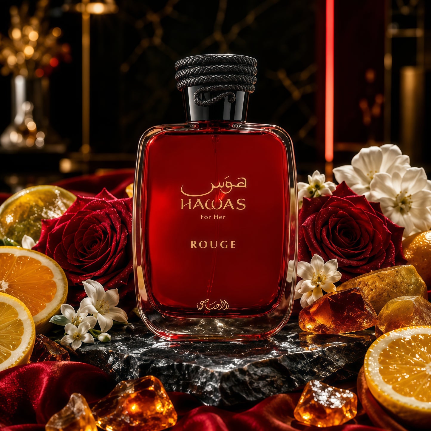 Hawas Rouge Eau de Parfum Mujer 100ml - Fragancia Floral Frutal y Avainillada Elegante y Seductora para Mujeres Modernas
