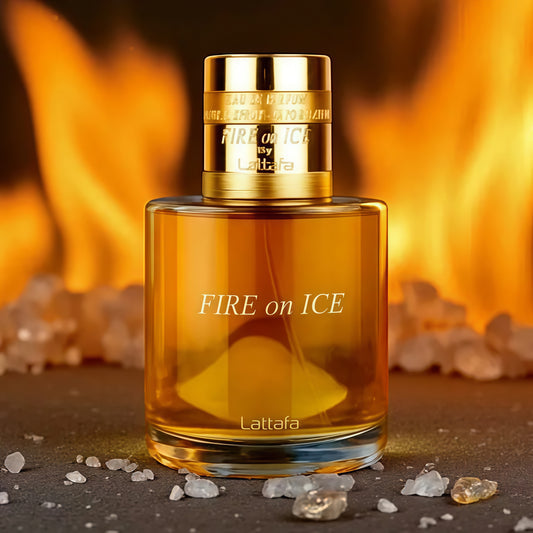 Fire On Ice Lattafa Unisex | Fragancia Gourmand Amaderada, Elegante e Intensa 100 ml