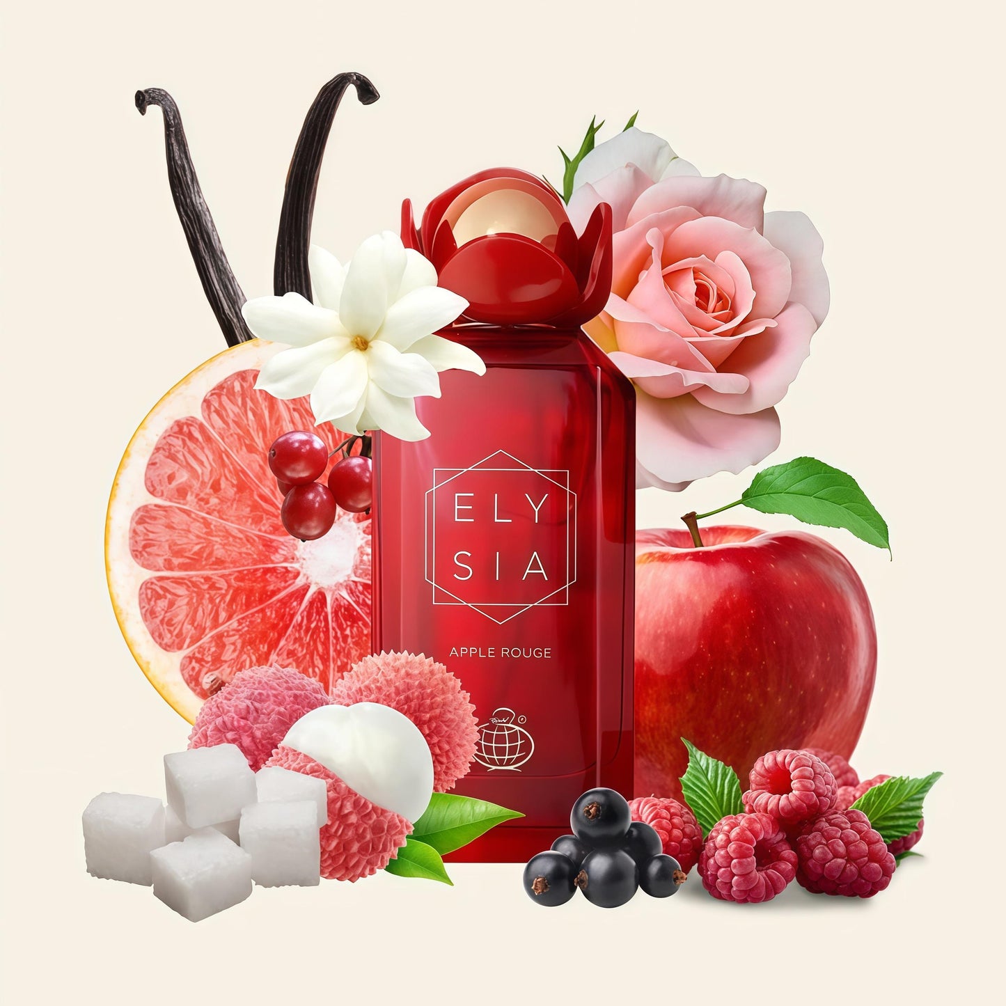 Fragrance World Elysia Apple Rouge Perfume Mujer 100ml Aroma Frutal Fresco y Romántico Ideal para Uso Diario y Eventos Especiales
