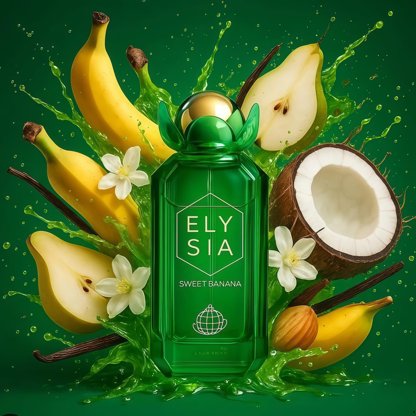 Fragrance World Elysia Sweet Banana Fragance World 100ml Perfume Mujer Aroma Dulce y Tropical con Banana Madura y Coco Cremoso