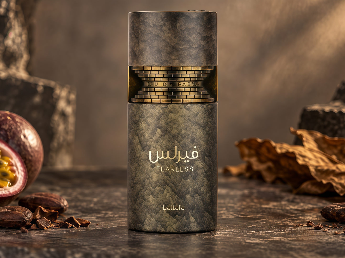 Lattafa Fearless - 100ml Perfume Masculino Intenso y Sofisticado con Notas de Maracuyá, Cacao y Tabac para Hombres Aventureros