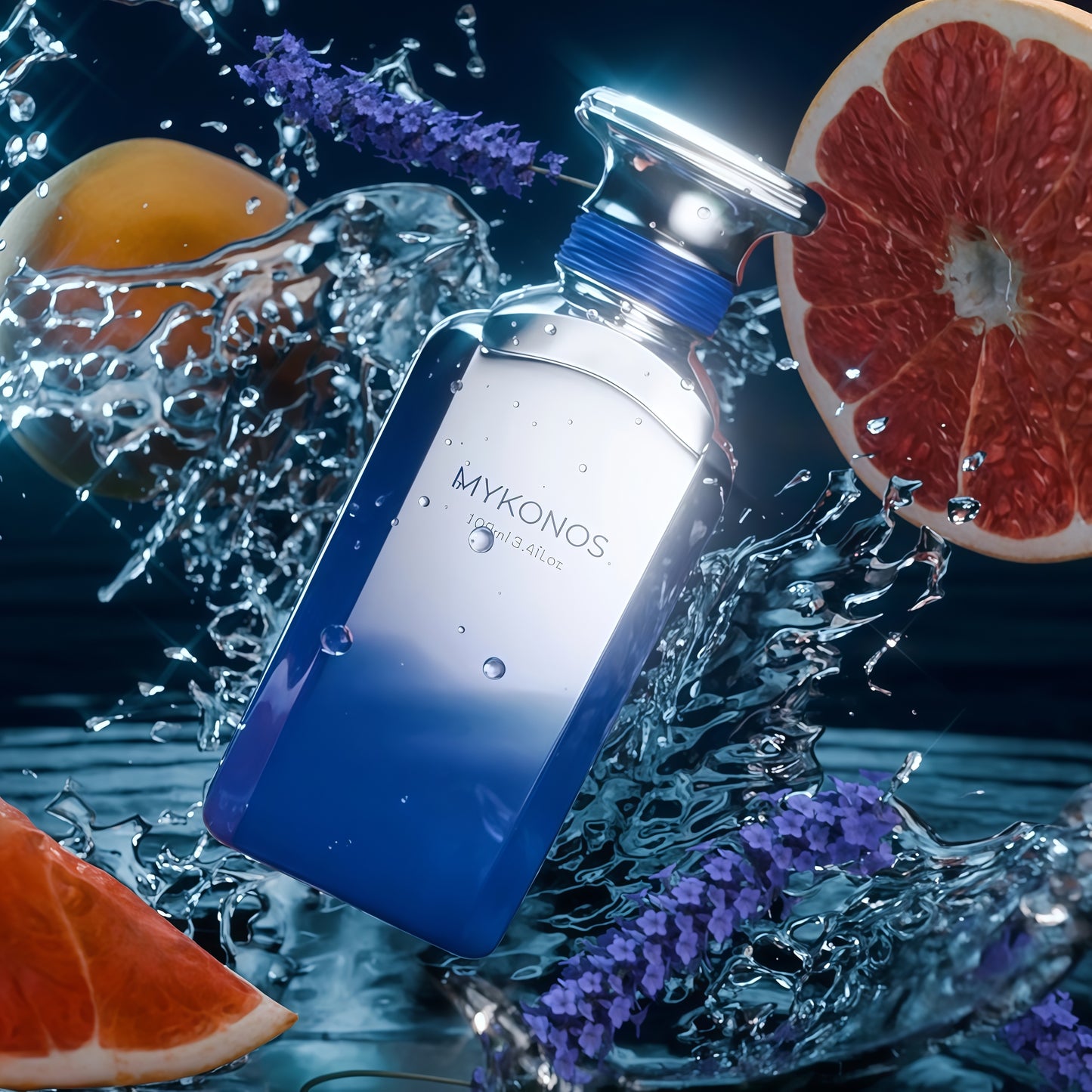 Mykonos California BLUE 100ml Extrait de Parfum Unisex Fragancia Marina Fresca y Amaderada con Notas de Cítricos y Flores Acuáticas