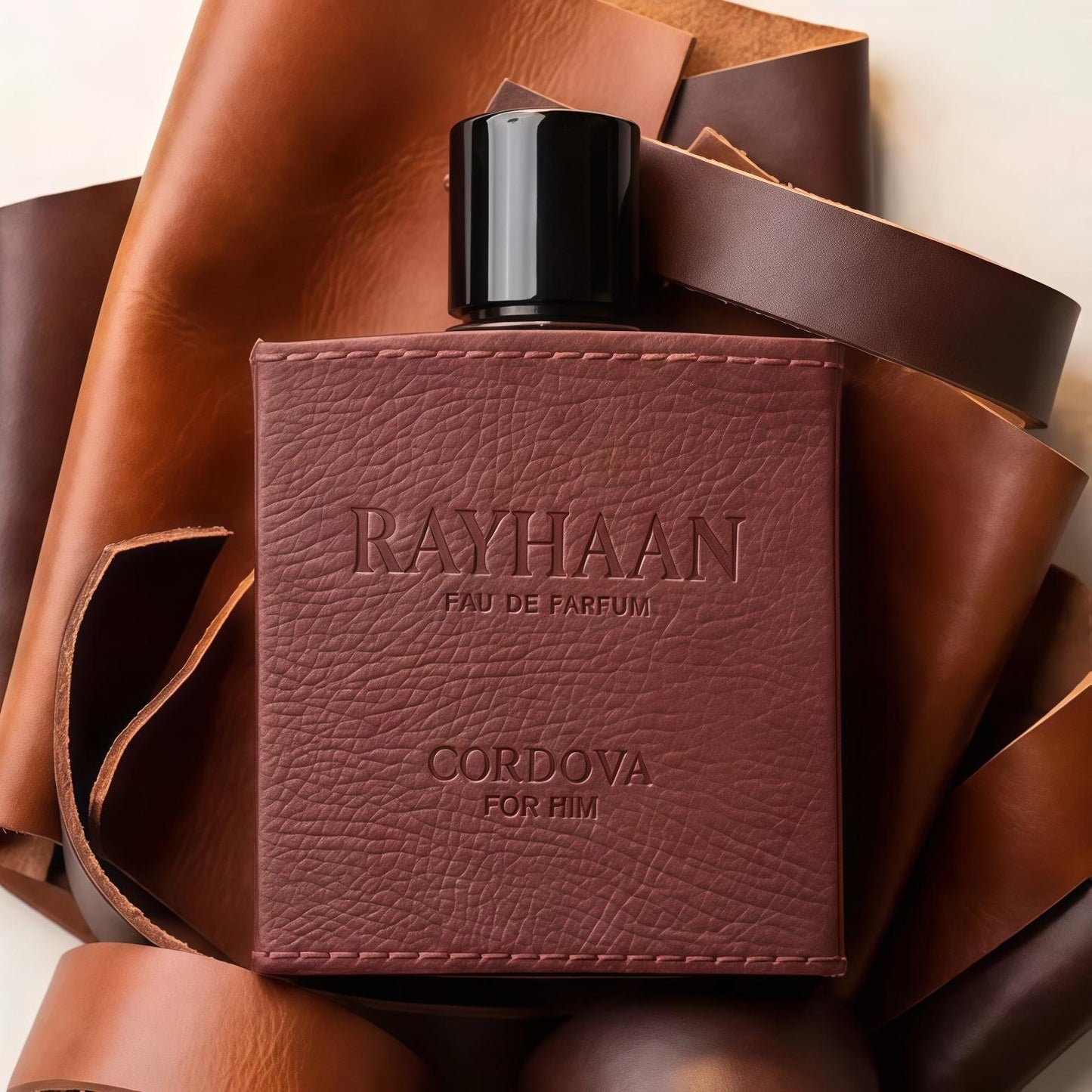 RAYHAAN Perfume CORDOVA-100ml para Hombre Sofisticado con Cuero Intenso y Aromas Orientales de Ciprés y Patchouli