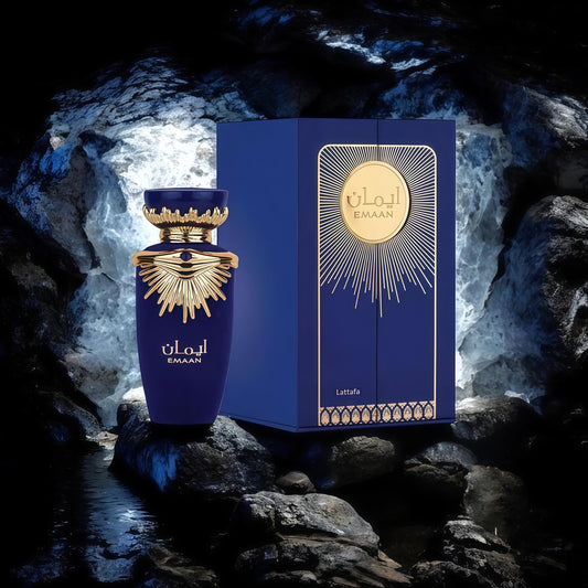 Lattafa Emaan - Perfume Árabe Unisex 100 ml con Notas Frescas, Florales y Cálidas