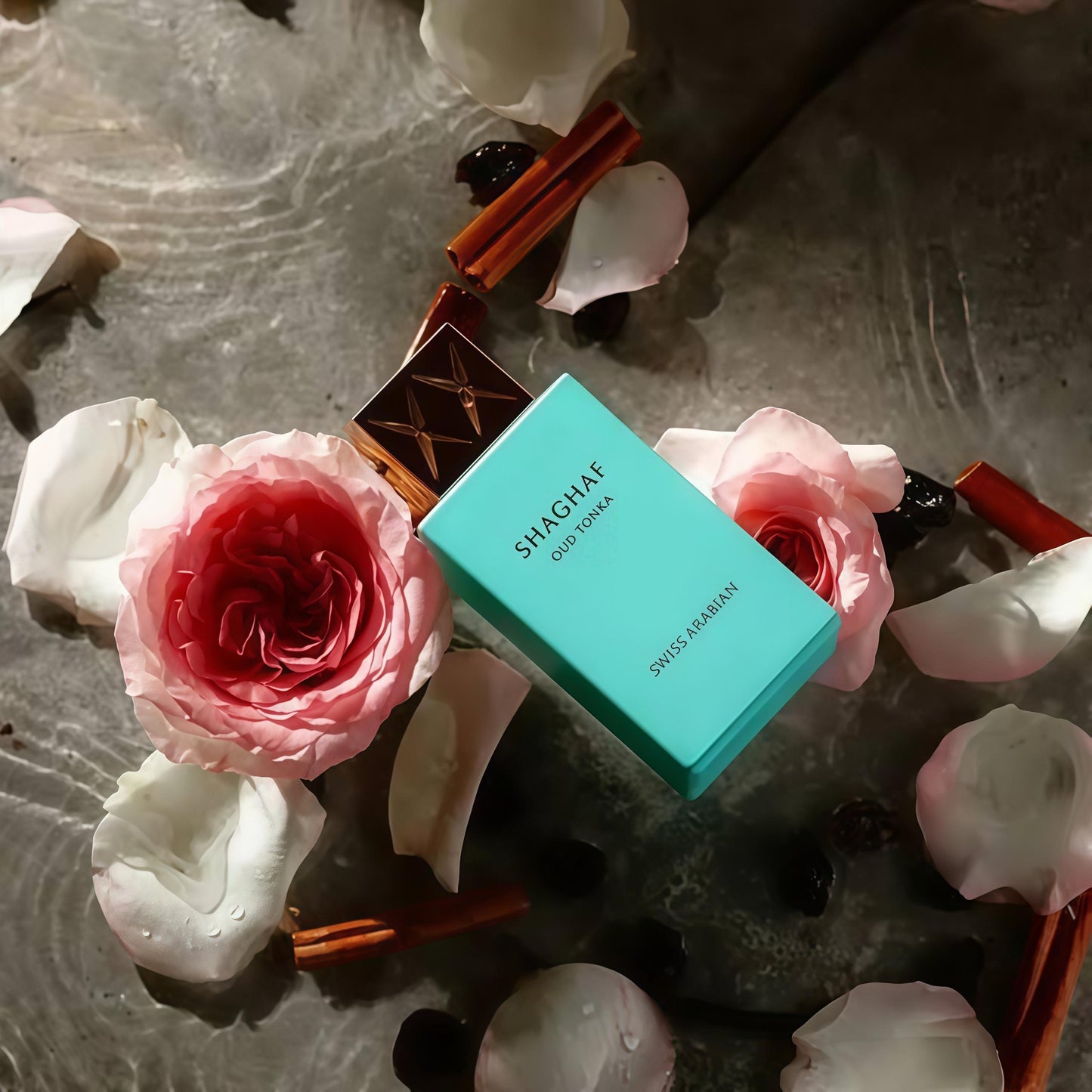 Shaghaf Oud Tonka 75ml Eau de Parfum Unisex Fragancia Gourmand Especiada Floral y Ambarada con Almendra Canela y Haba Tonka para Otoño e Invierno