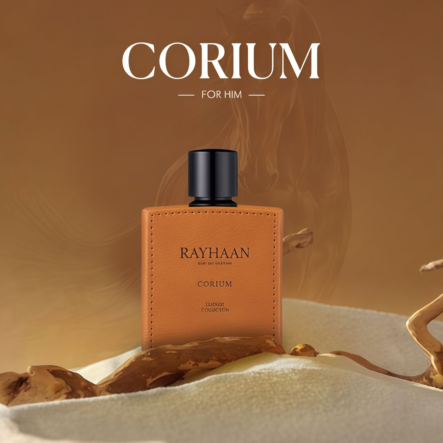 Rayhaan Corium 100ml Perfume Hombre Intenso Elegante con Notas de Especias Cálidas y Cuero Sofisticado para Noches y Eventos Especiales