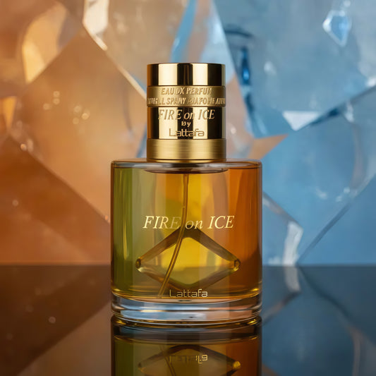 Fire On Ice Lattafa Unisex | Fragancia Gourmand Amaderada, Elegante e Intensa 100 ml