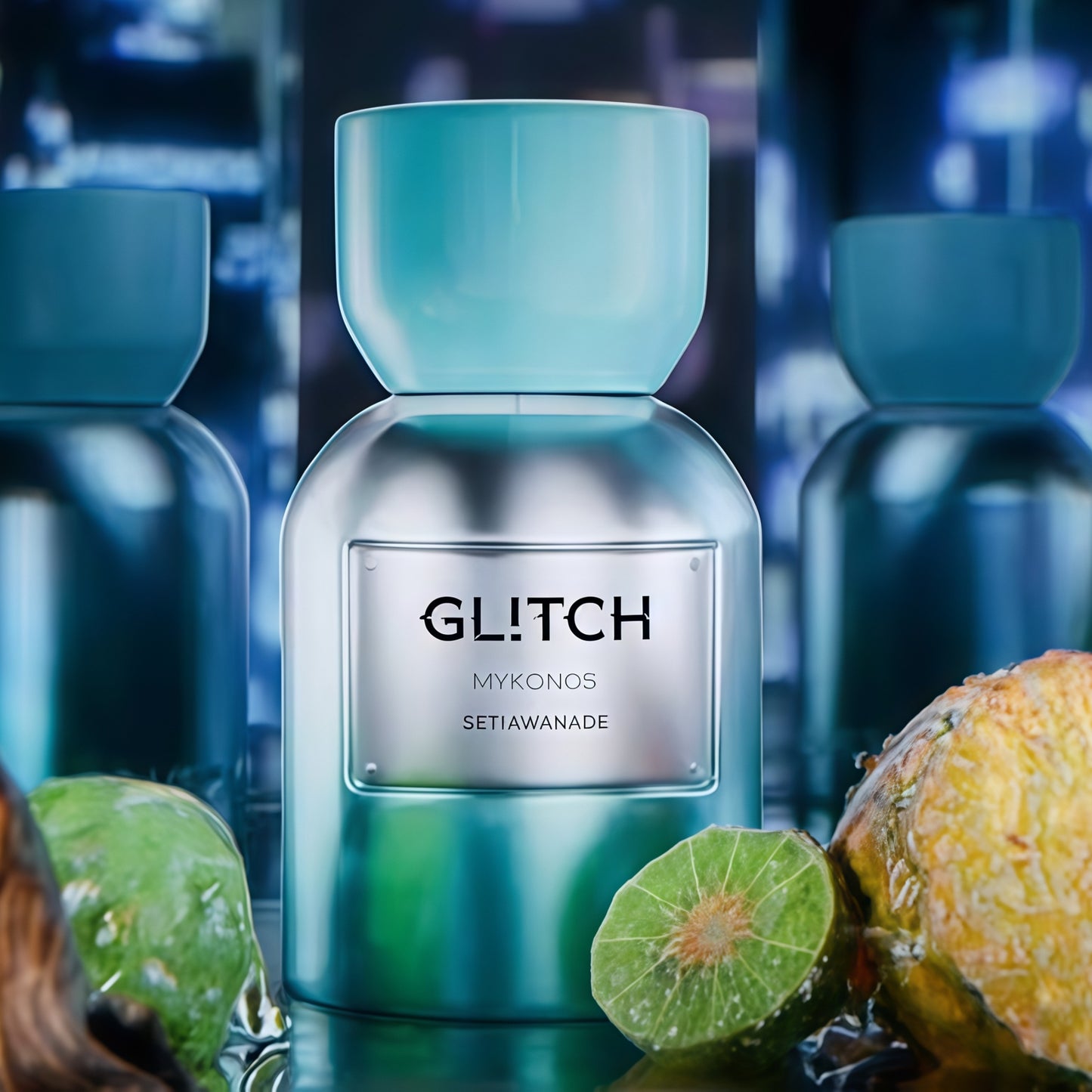 Glitch Mykonos x Setiawanade 50ml Extrait de Parfum Unisex Fragancia Frutal Aromática y Amaderada 100ml Perfume Moderno y Sofisticado