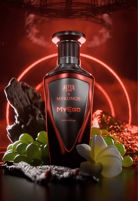 Mykonos MyEgo Extrait de Parfum Unisex 100ml, Fragancia Moderna y Elegante con Notas de Uvas Moscatel, Bergamota y Pimienta Rosa, Ideal para Ocasiones Especiales