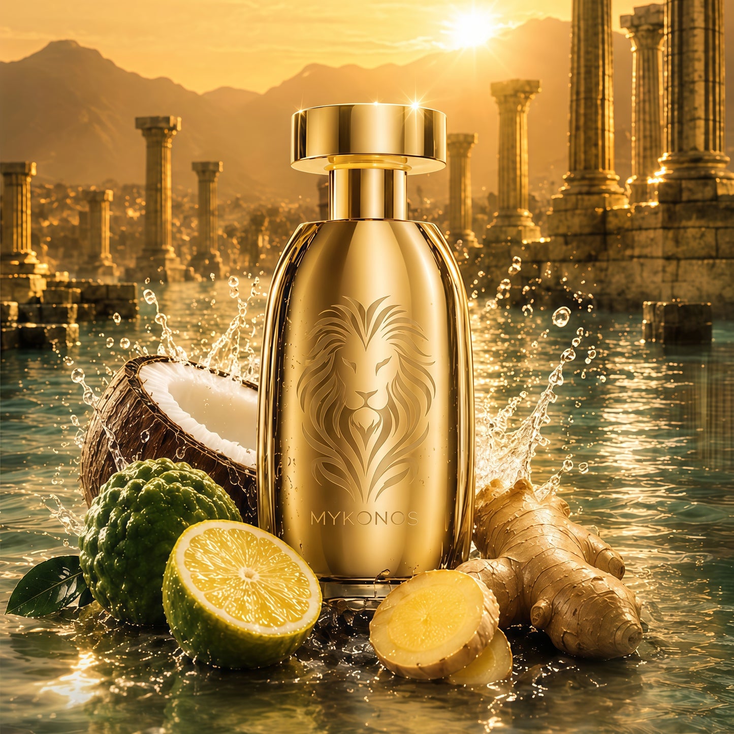Mykonos Imperium-leon Extrait De Parfum 100ml Fragancia Unisex Tropical y Exótica con Notas de Lima Bergamota y Frutas Tropicales
