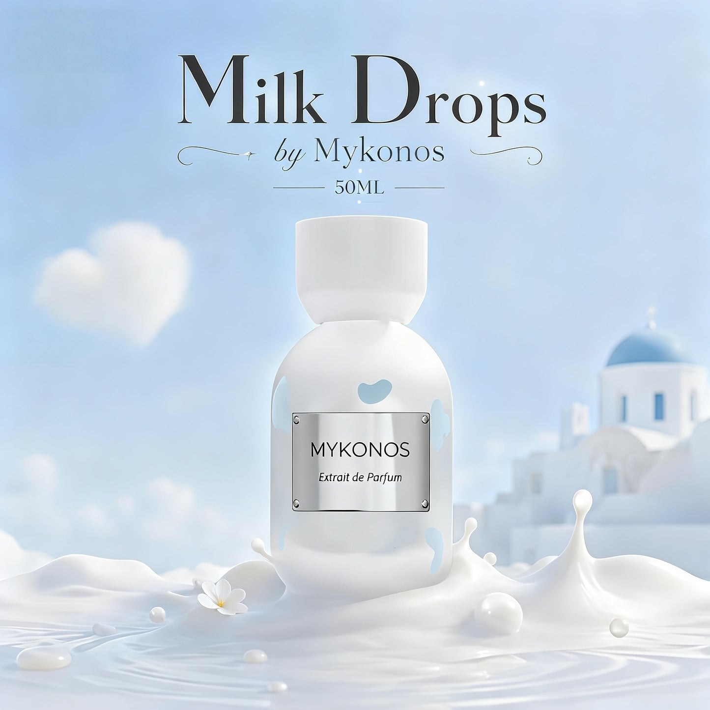 Mykonos Milk Drops Extrait de Parfum Unisex 50 ml Fragancia Lactónica Cremosa y Almizclada para Uso Diario y Cualquier Estación