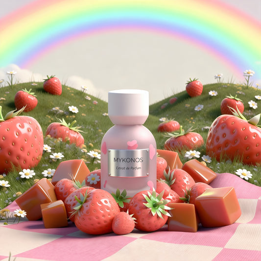 Mykonos Pink Drops Extrait de Parfum Unisex 50 ml Fragancia Gourmand Cremosa y Avainillada con Mermelada de Fresa y Vainilla