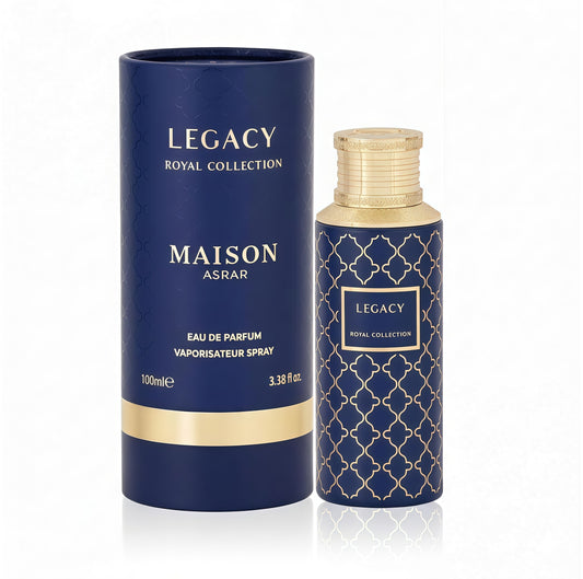 Maison Asrar Legacy Royal Collection Eau de Parfum Unisex 100ml Fragancia Oriental Floral con Notas de Pera Jengibre y Bergamota para Hombres y Mujeres