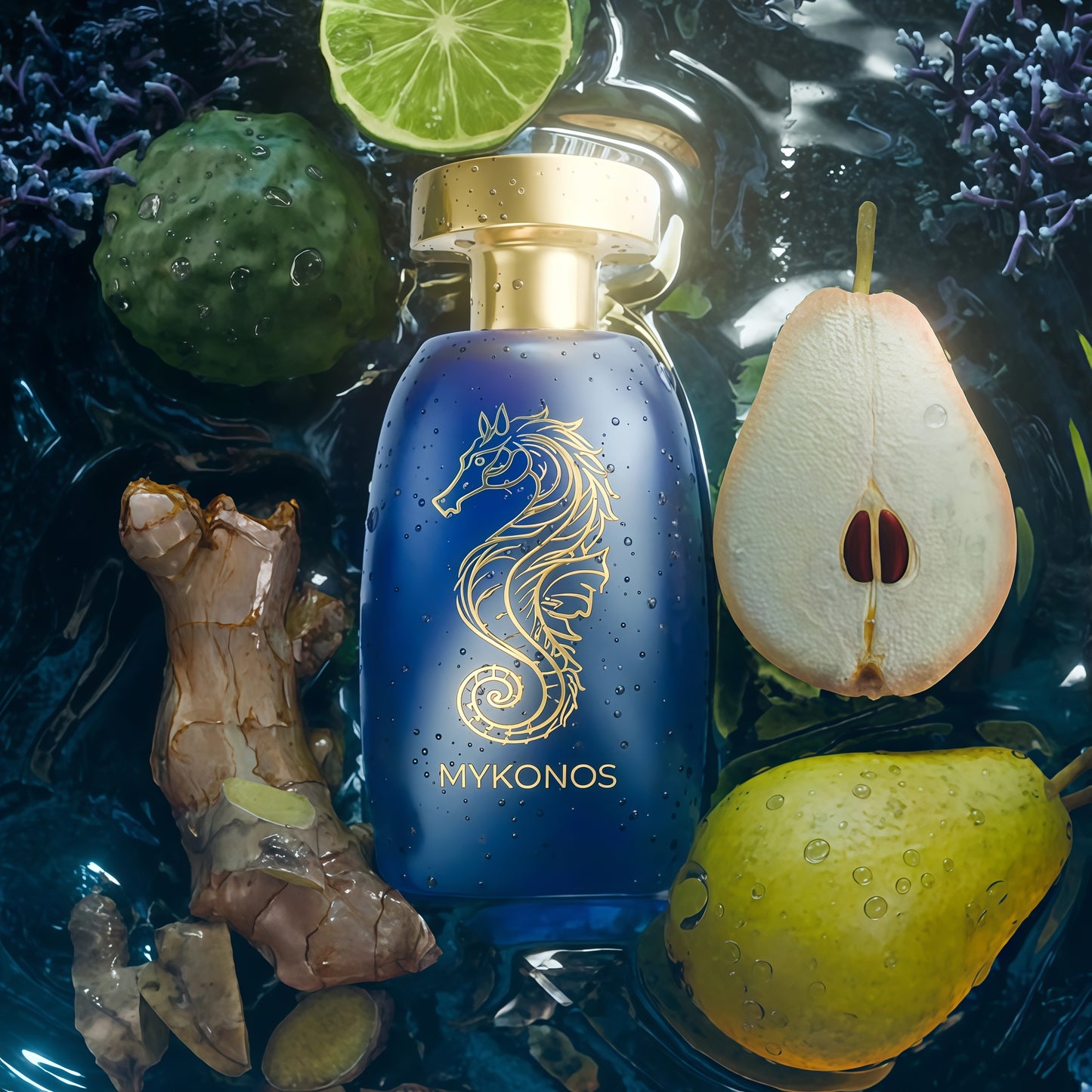 Mykonos Nautilus - Extrait de Parfum Unisex 100ml Fragancia Afrutada y Floral con Notas de Pera Bergamota y Ámbar para Ocasiones Especiales