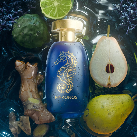 Mykonos Nautilus - Extrait de Parfum Unisex 100ml Fragancia Afrutada y Floral con Notas de Pera Bergamota y Ámbar para Ocasiones Especiales