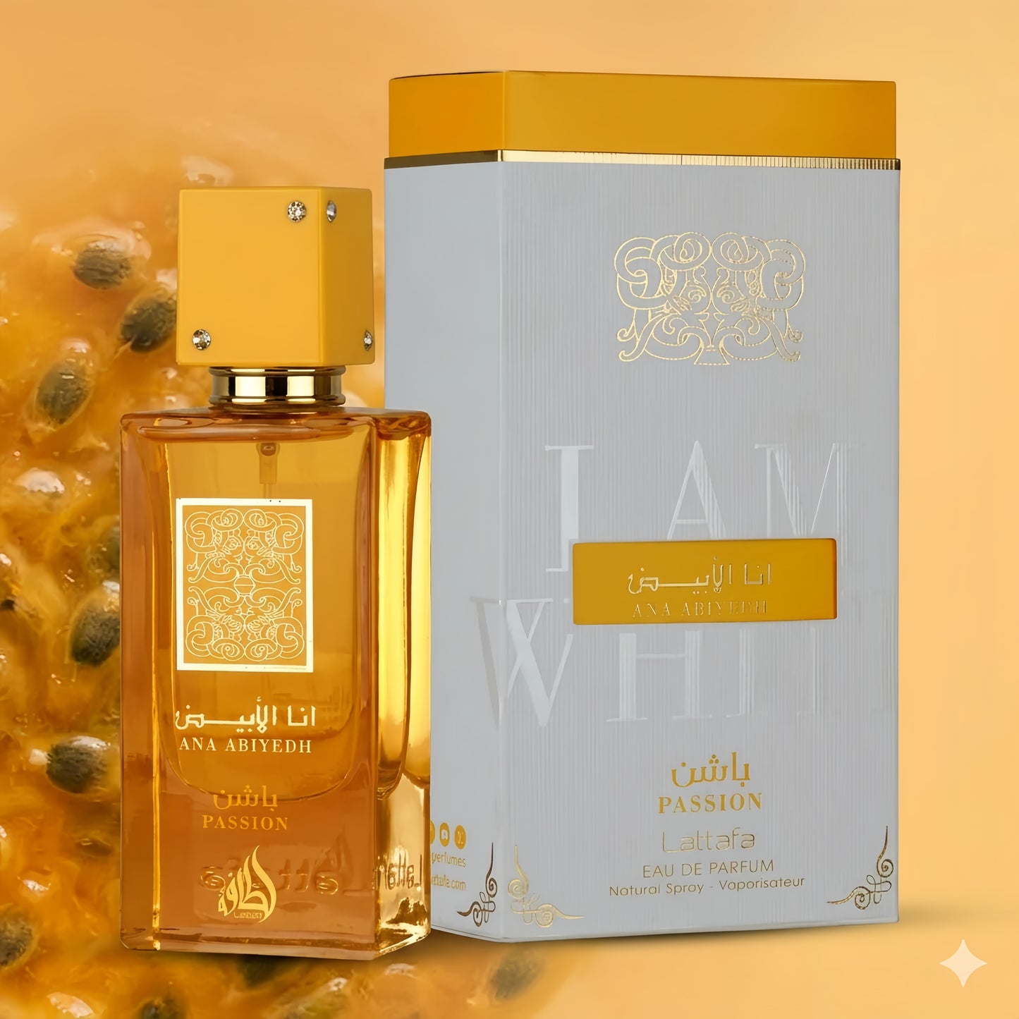 Lattafa Perfumes Ana Abiyedh Passion Eau de Parfum Oriental Vainilla Gourmand para Mujeres Dulce y Sensual con Notas de Maracuyá y Coco