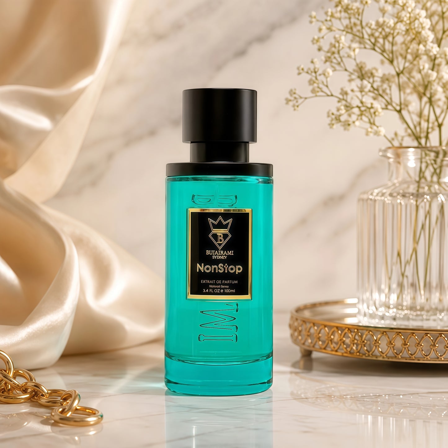 Bujairami NonStop Extrait de Parfum 100ml - Fragancia Fresca con Notas de Frutas y Flores para un Aroma Duradero y Atractivo