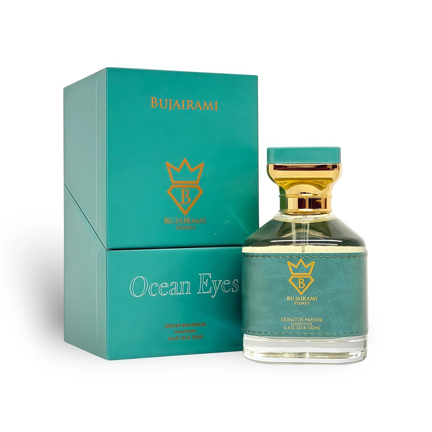 Bujairami Ocean Eyes Extrait de Parfum Unisex 100 ml Fragancia Cítrica Almizclada y Ambarada Fresca y Elegante para Uso Diario